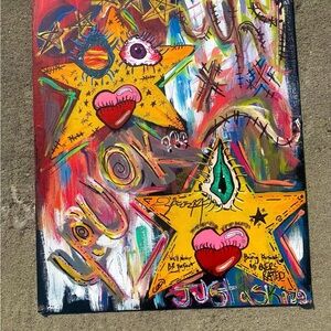 Colorful Abstract Star Art Canvas